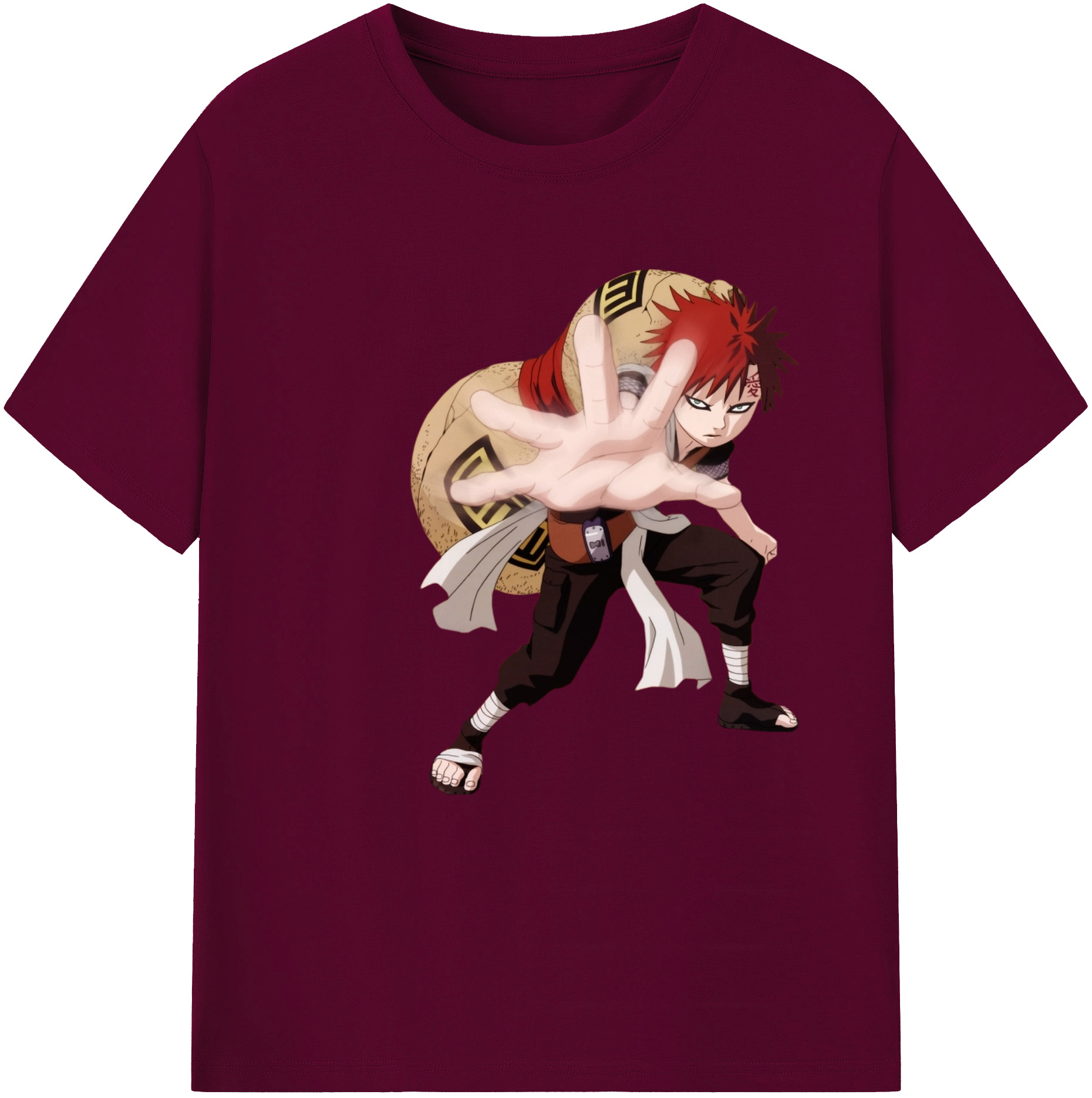 （画像用） NARUTO -ナルト- ガアラ Gaara レディースカジュアルプリントTシャツ（綿100％）